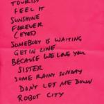 Juliana's setlist